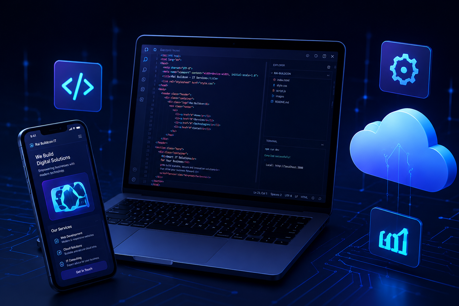 IT development and cloud graphic